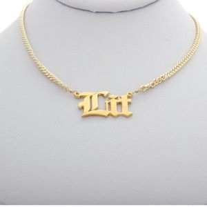 LIT - 18k Gold plated nameplate adjustable Choker